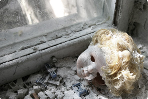 Doll's head in Pripyat, Ukraine