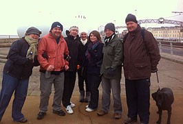 The Chernobyl Heart team at the start of our sponsored walk, from left: Rachel Mallett, Nige Burton, David Parkinson, Claire Shuttleworth, Zoe Ruckledge, Jamie Salisbury-Jones, Tony Mills and Sasha